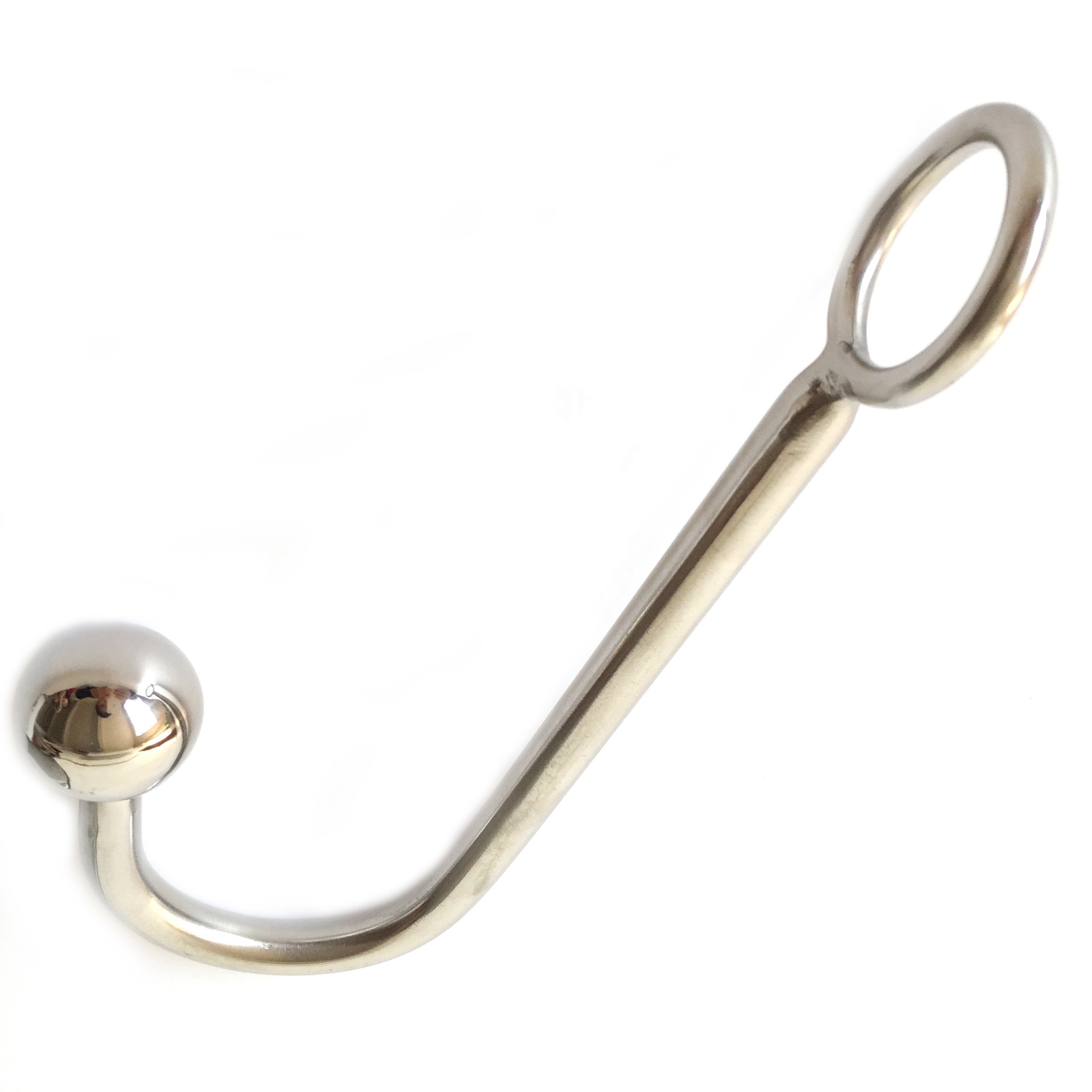 Top quality stainless steel anal hook with ball hole metal anal plug butt anal sex toys adult products sexy toys