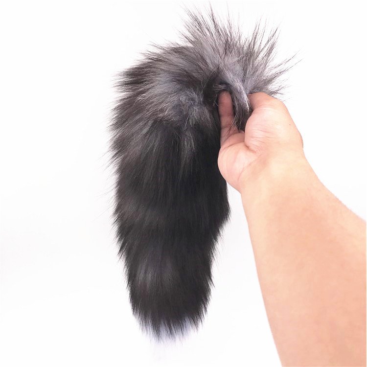 SM Cosplay Colorful Fox Tail Anal Toy Faux Fur Cute Ear Funny Role Play Bed Adult Toy S Size Metal Stainless Anal Butt Plug Set