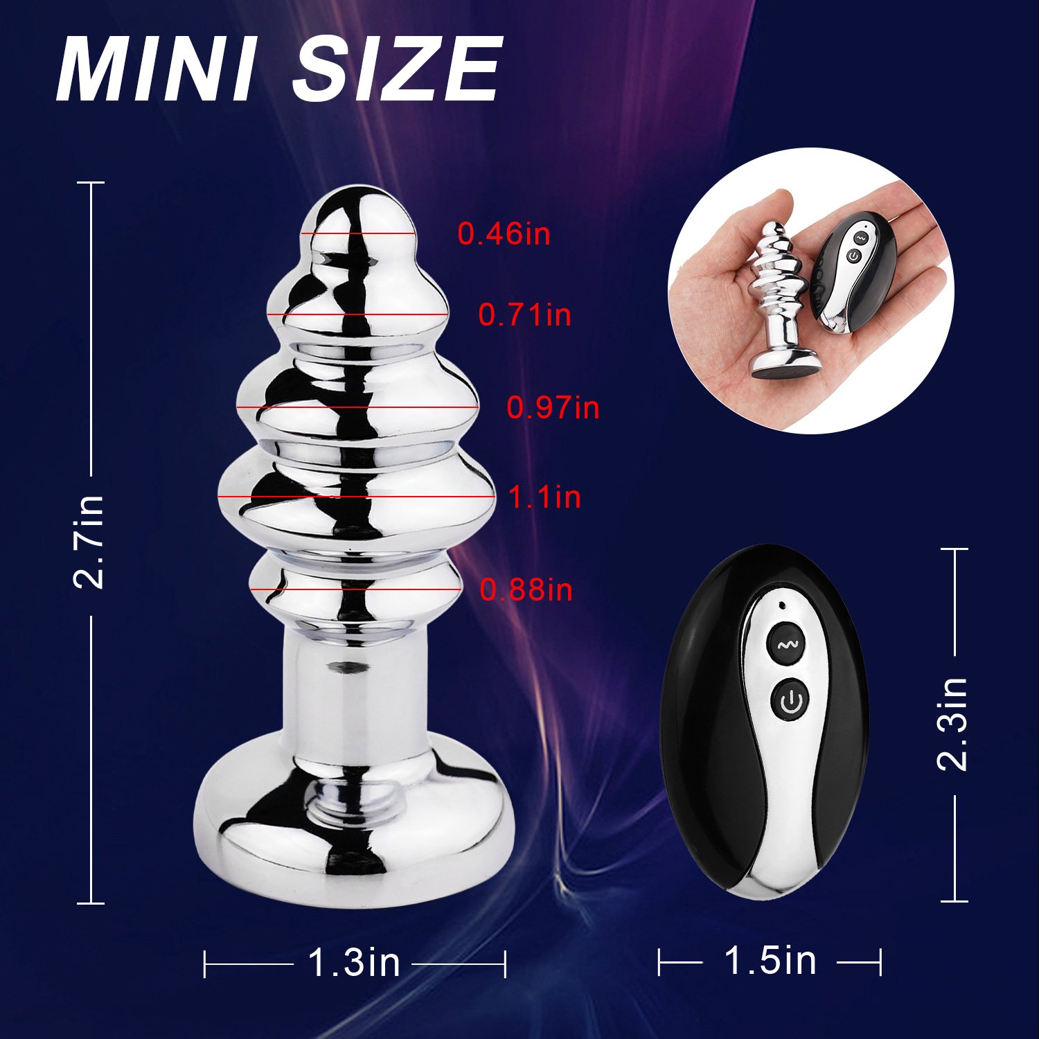 Sexbay Design Threaded five head Metal remote control application Five head anal plug 10 frequency vibrating butt plug adult