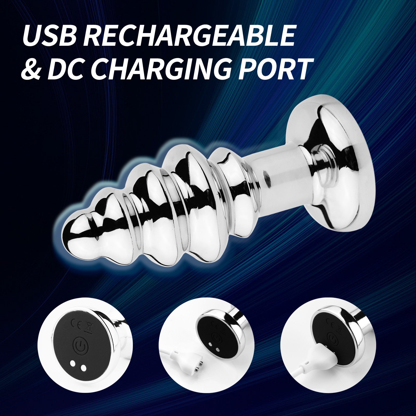Sexbay Design Threaded five head Metal remote control application Five head anal plug 10 frequency vibrating butt plug adult