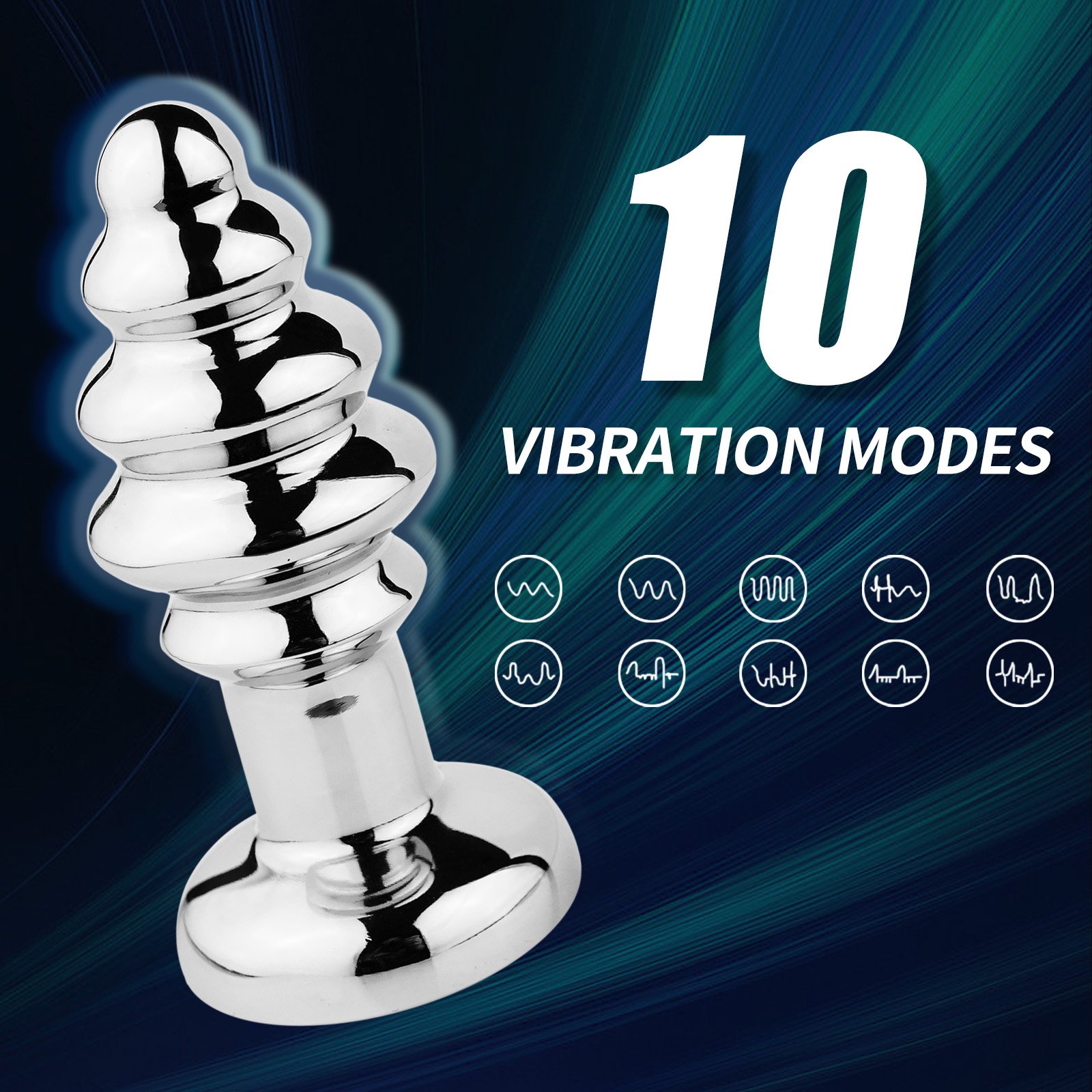 Sexbay Design Threaded five head Metal remote control application Five head anal plug 10 frequency vibrating butt plug adult