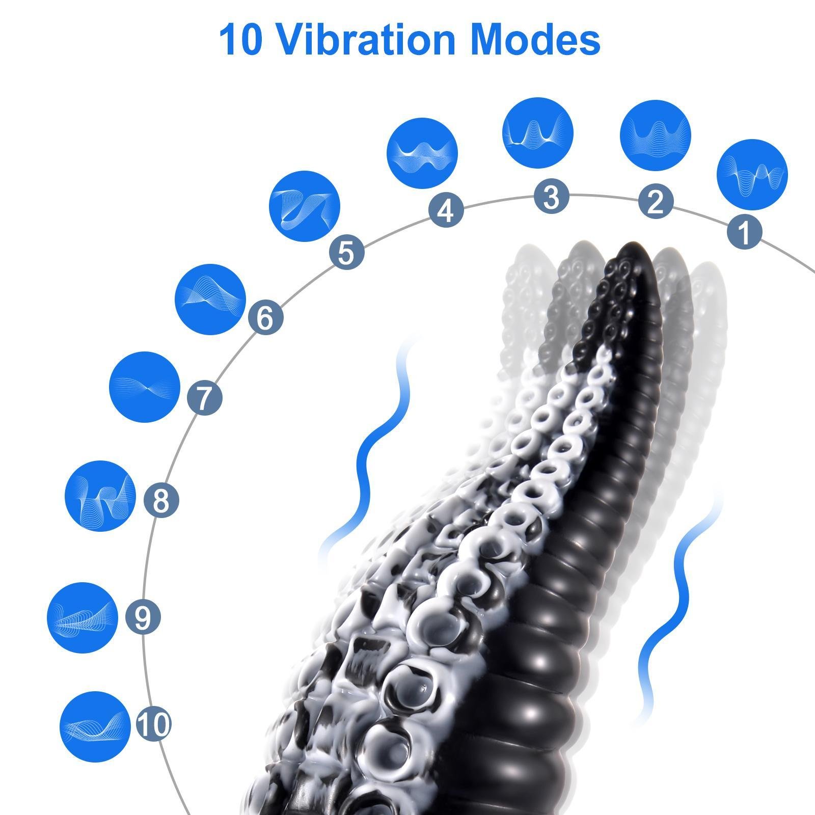 10 Modes Vibrator 8.7" Octopus Tentacle Shape Anal Dildo Big Monster G-Spot Massager Butt Plug Strong Suction Cup Sex Toy