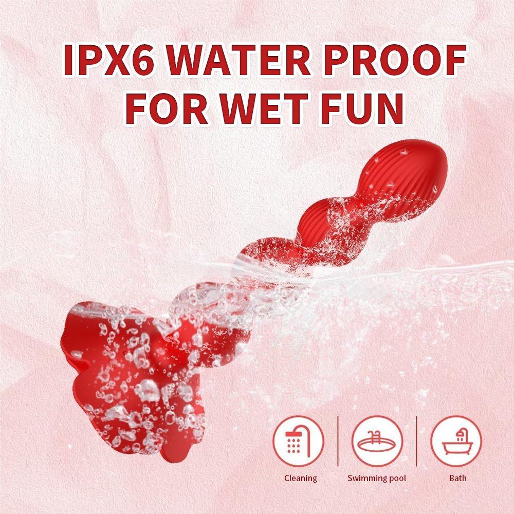 10 Rotate Twist Vibrating Prostate Massager Graded Silicone Adult Sex Toys Remote Control Rose Red Anal Beads Butt Plug