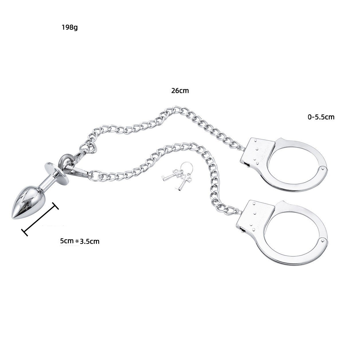 HMJ Wholesale 2 in 1 sm adult man woman toys sex adult stainless steel anal plug handcuffs sex toys for couples