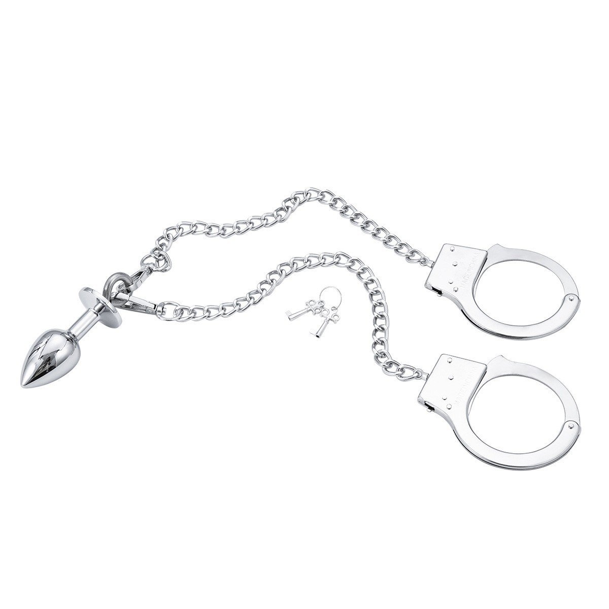 HMJ Wholesale 2 in 1 sm adult man woman toys sex adult stainless steel anal plug handcuffs sex toys for couples