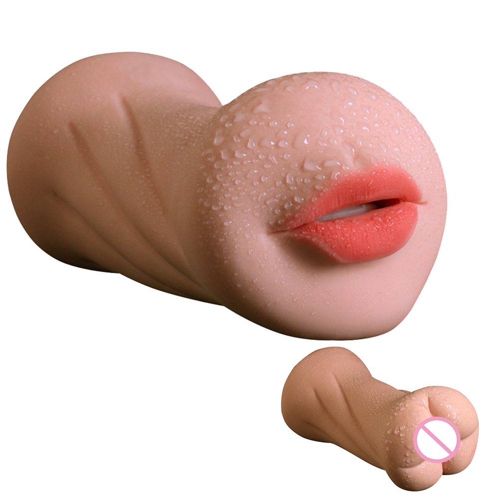Factory Supply Airplane Cup Wheat Color Deep Throat Elastic Odorless Realistic Oral Masturbation Cup Men Sex Toy Masturbator