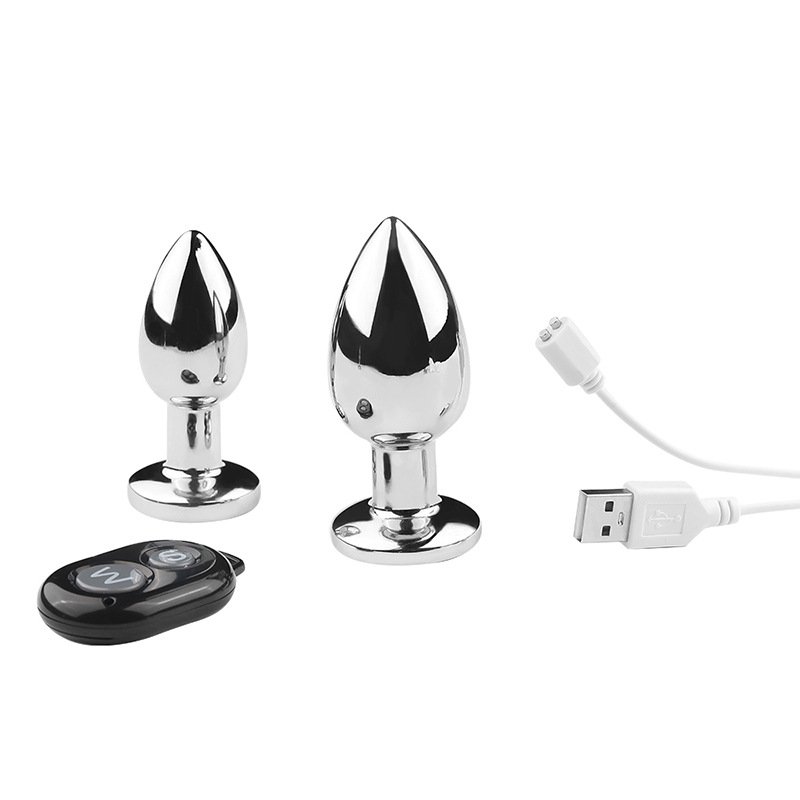 Remote control metal anal vibrator wireless vibrating prostate anal butt plug for men women