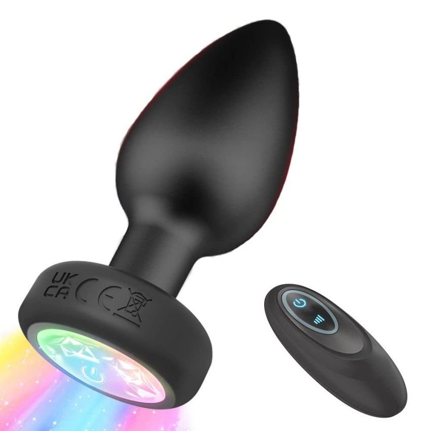 Remote Control Shining Attractive Colored Bead Diamond Anal Plug Butt Plug Sex Toys for Women