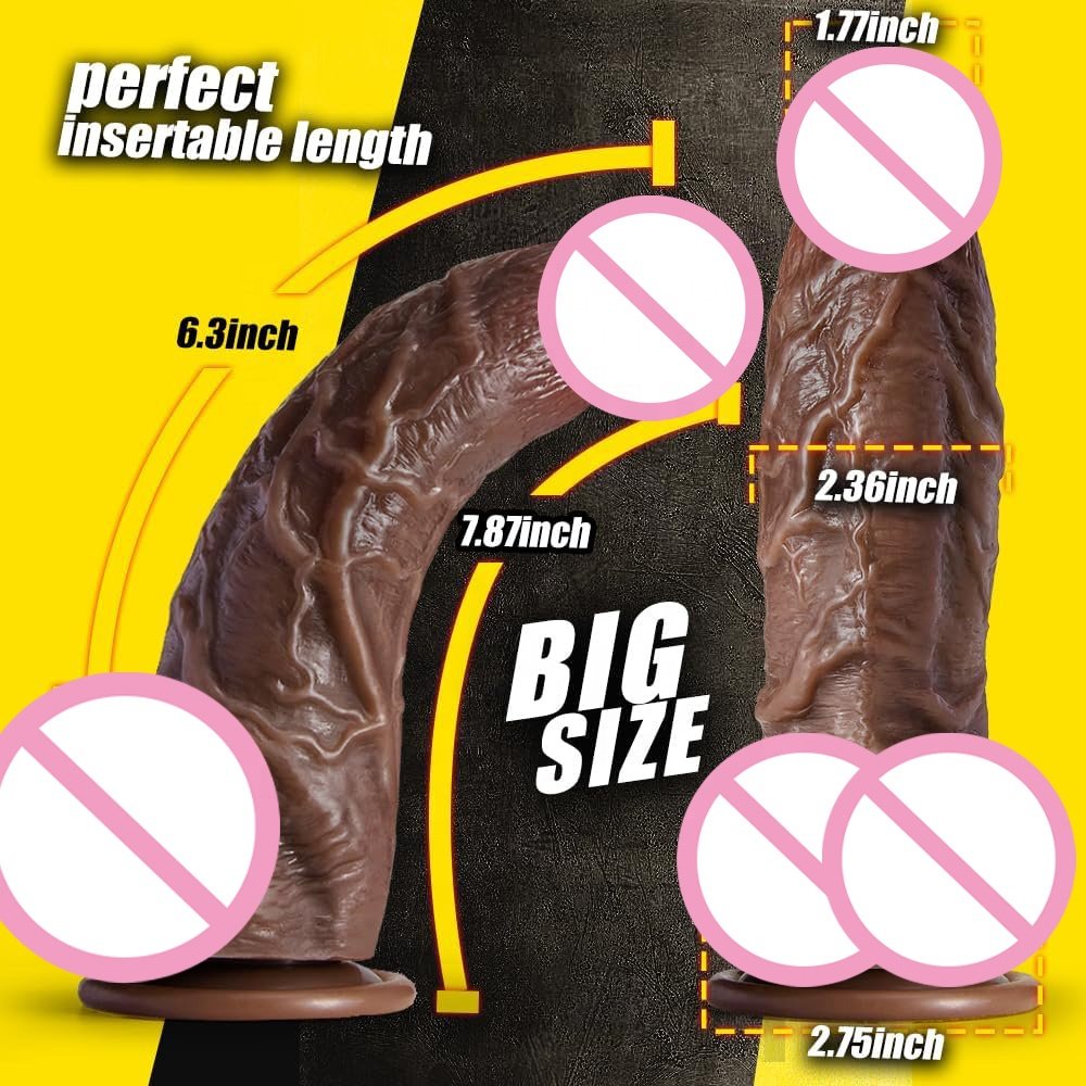 Huge Thick Dildo for G-spot Stimulation Orgasm with Powerful Suction Cup Silicone Realistic Dildo Vagina Anal Sex Toys for Women