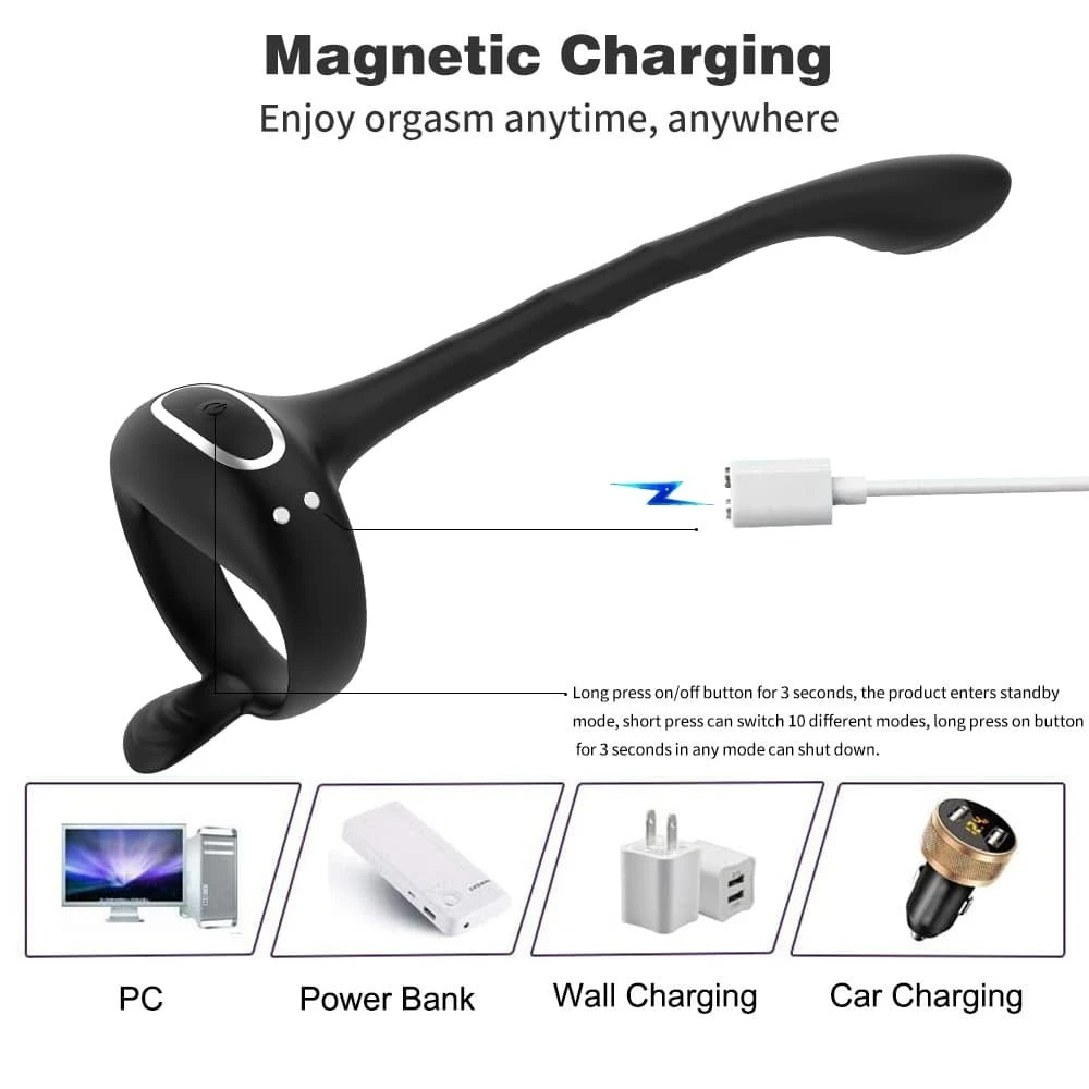 Rechargeable APP Remote Control Delay Ejaculation Vibrating Prostate Massager Locking Cock Rings Anal Hook For Men's Sex Toys
