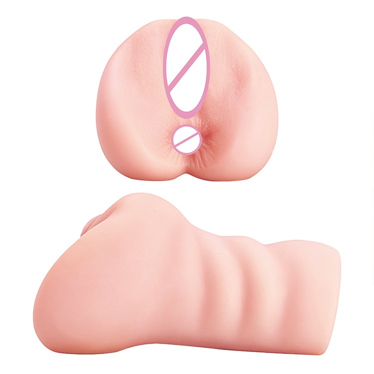 Male Masturbation Cup Hands Free Touch 3D Lifelike Soft Buttocks And Vaginal Anal Sex Pleasure Skin Color Adult Toys