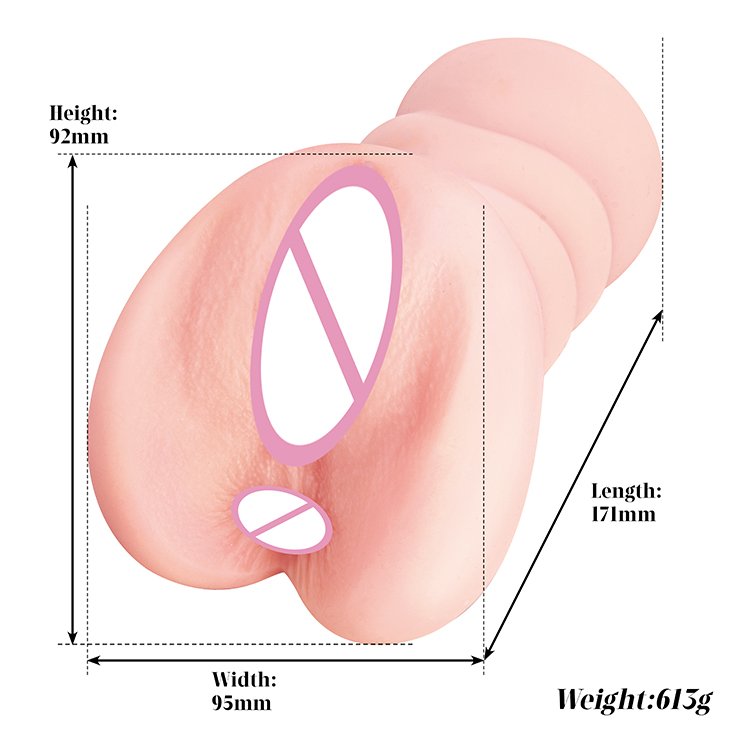 Male Masturbation Cup Hands Free Touch 3D Lifelike Soft Buttocks And Vaginal Anal Sex Pleasure Skin Color Adult Toys