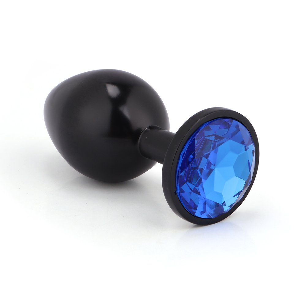 Color Metal Adult Anal Plug with round Base Sex Toys for Men and Women Featuring Jewel Design