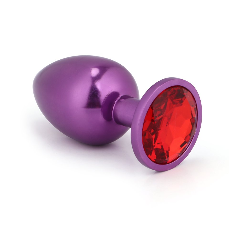 Color Metal Adult Anal Plug with round Base Sex Toys for Men and Women Featuring Jewel Design