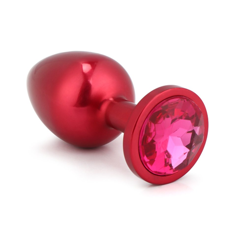 Color Metal Adult Anal Plug with round Base Sex Toys for Men and Women Featuring Jewel Design