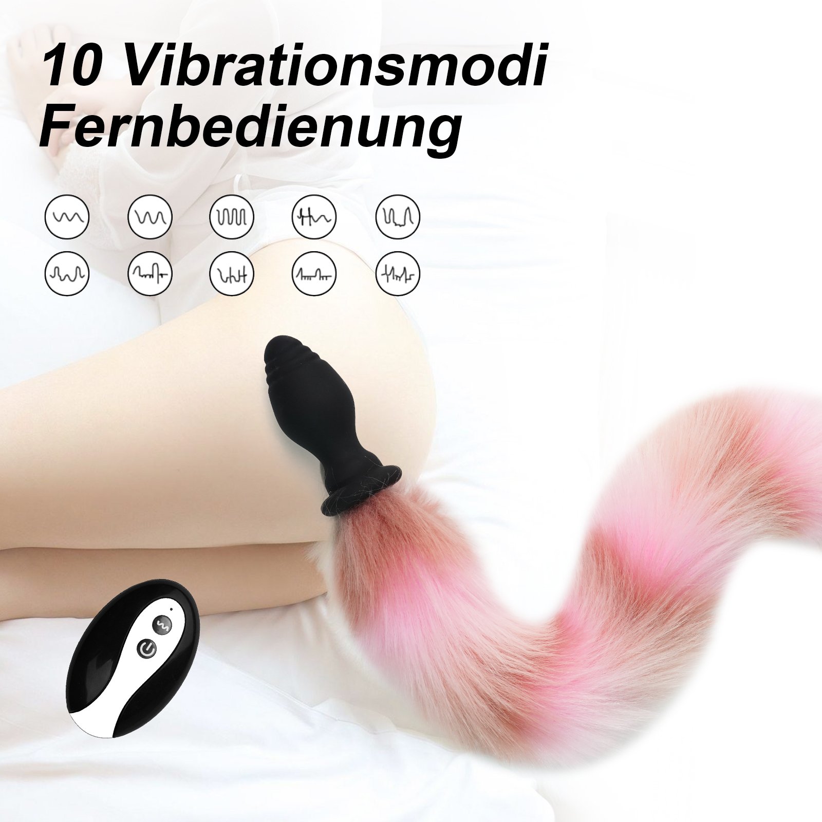 Sexbay Japan's latest rubber suction toy Male female Fox tail portable vibrating anal plug custom silicone butt plug