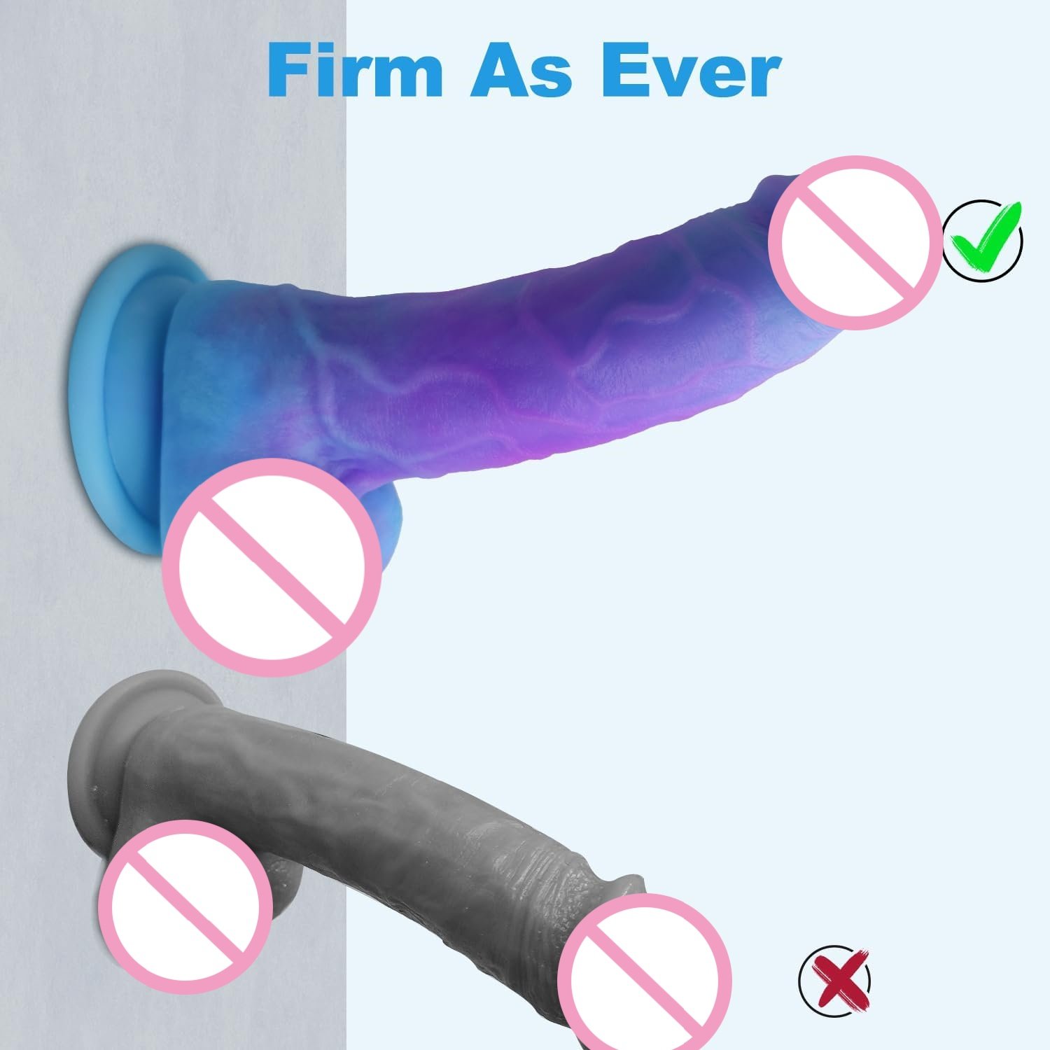 8 Inch Realistic Thick Silicone Dildo Adult Sex Toy for Women,Colorful Flexible G-spot or Anal Stimulator with Suction Cup Penis