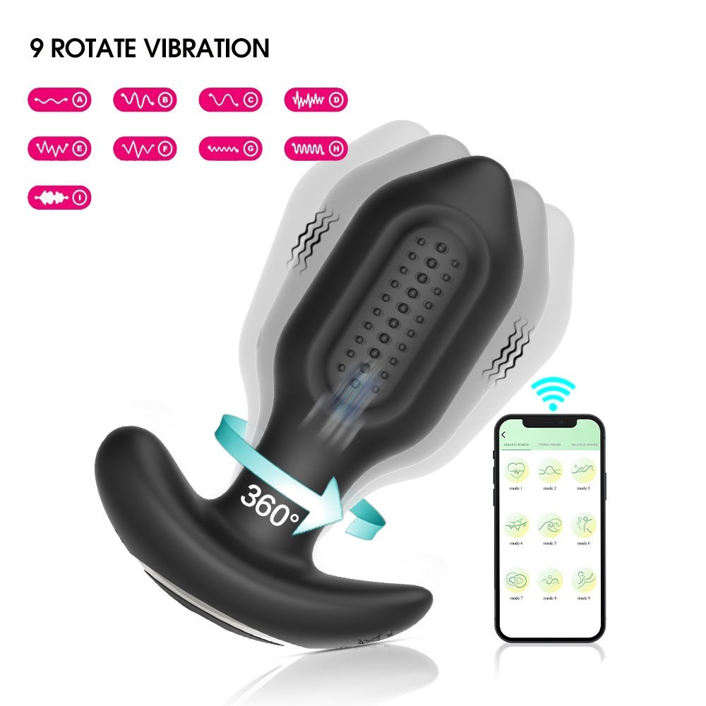 360° Swinging Vibrating Anal Toys Male Butt Plug Vibrators APP Remote Controlled Anal Plug Sex Toys for Men Couple
