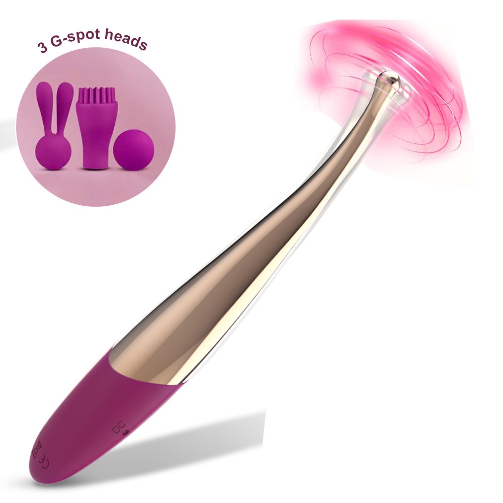 G Spot Vibrator with Three Silicone Head, 10 Powerful Vibration Modes Adult Sex Toys for Womens Nipple Anal Bullet Vibrator