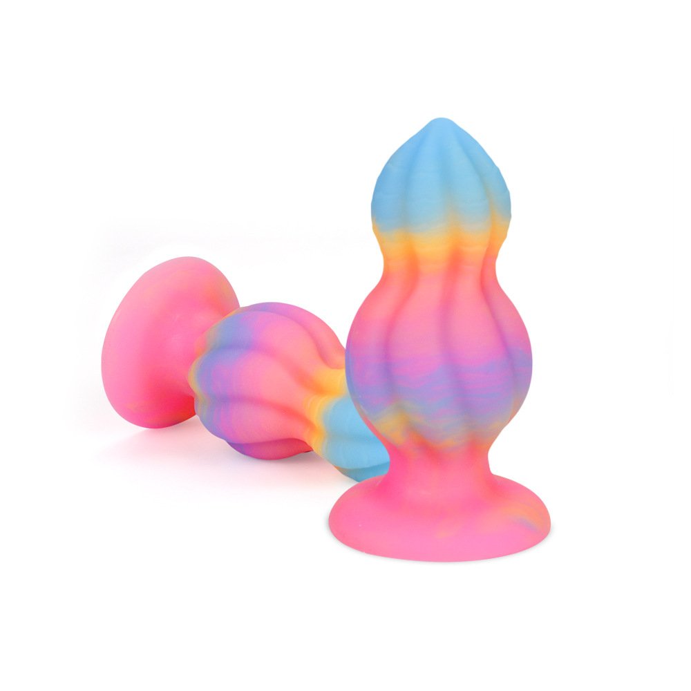 New Color Luminous Adult Sex Products-Dildos Female Backyard Masturbation Stick Luminous Anal Plug with Beads SM Toys