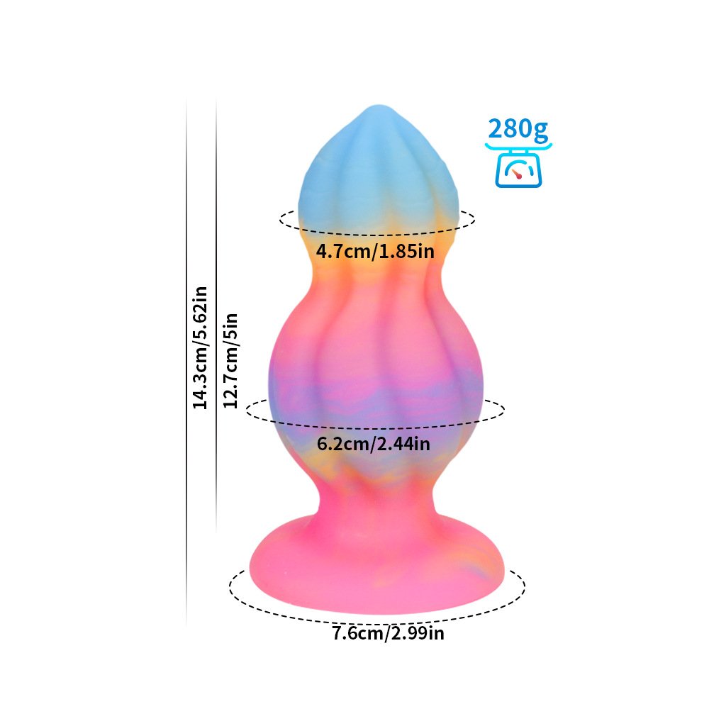 New Color Luminous Adult Sex Products-Dildos Female Backyard Masturbation Stick Luminous Anal Plug with Beads SM Toys