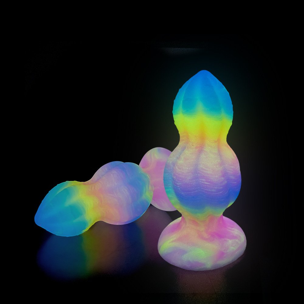 New Color Luminous Adult Sex Products-Dildos Female Backyard Masturbation Stick Luminous Anal Plug with Beads SM Toys
