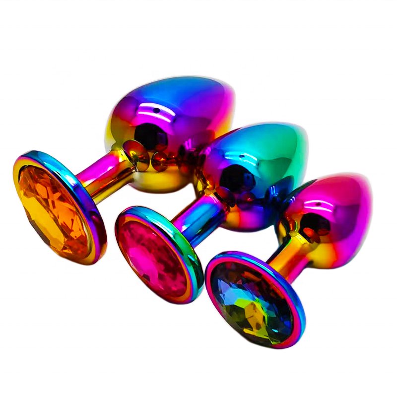 Factory Supplier New Arrival Rainbow Butt Plug Anal Sex Toy For Adult