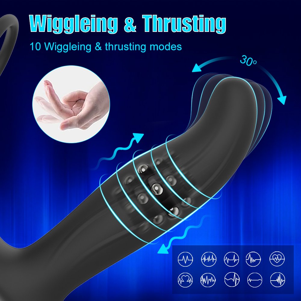 Sparda Wiggleing Thrusting Vibrating Plug Anal Plug Vibrato Masturbation Sex Toys for Men Vibrate