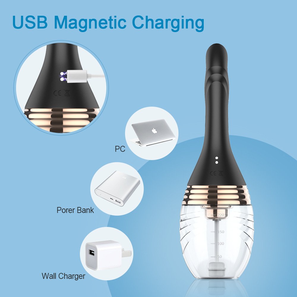 Automatic Enema Anal Cleaning Heads Water Nozzles Washing Vaginal Anal Cleaner Hygiene Tool Sex toys For Woman Men USB Charging