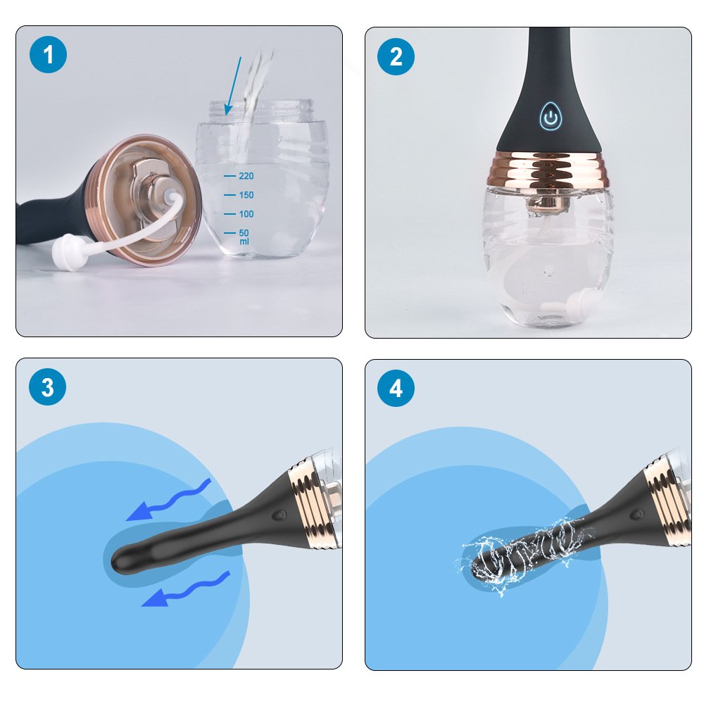 Automatic Enema Anal Cleaning Heads Water Nozzles Washing Vaginal Anal Cleaner Hygiene Tool Sex toys For Woman Men USB Charging