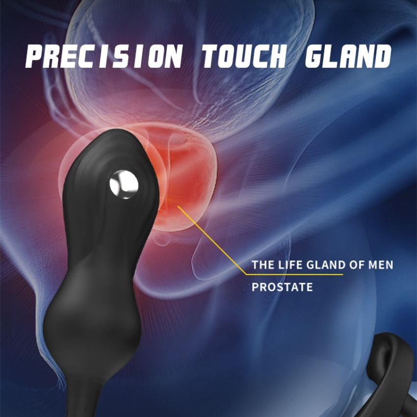Electric Shock Sex Toy Double Cock Ring Vibrating Prostate Massager With Anal Plug Vibrator Eggs Couple Adult Products