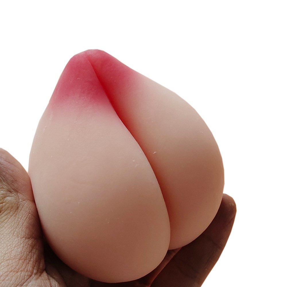 Soft Feeling Masturbator Cup Toys Manual Masturbation Silicone Peach Shape Breast Cups Channel Skin Tone Airplane Cup Male