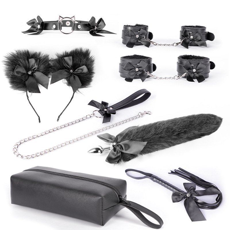 Best Seller Sm Bondage Kit Spanking Whips Flirting Roleplay Slave Fetish Dog Chain Handcuffs Anal Plug Sex Toys For Men Woman%