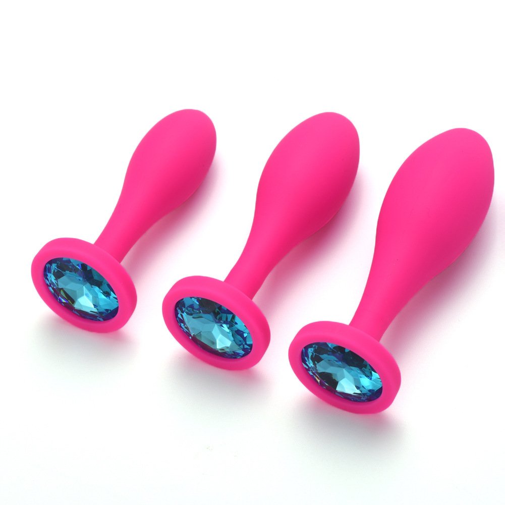 Silicone Anal Sex Toys Water Drop Design Black Anal Massager Butt Plug Anal Plug Set