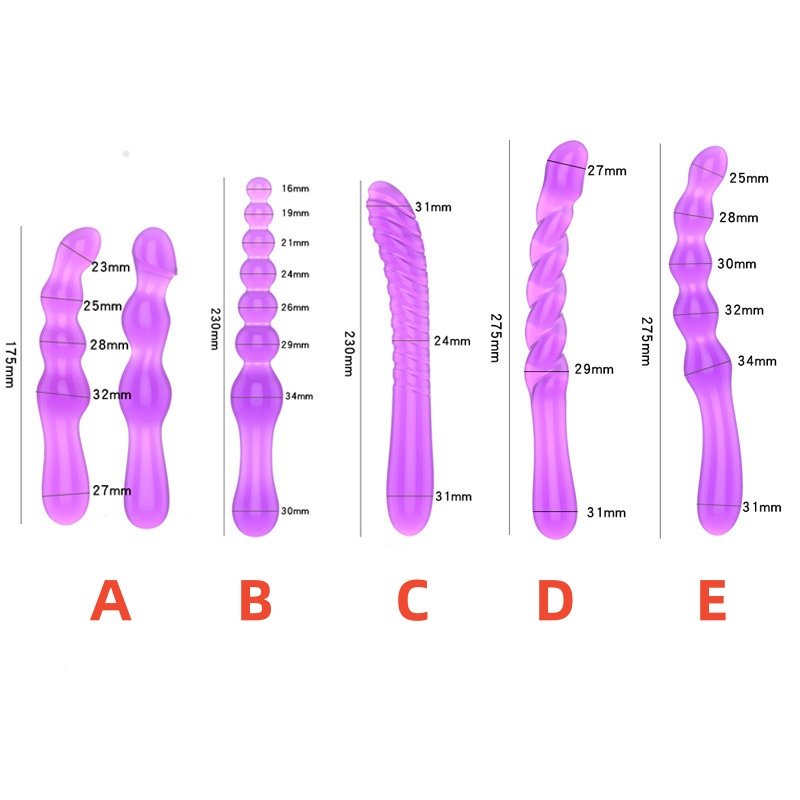Purple Jelly anal bead stick TPR anal plug couple fun anal plug bead massager