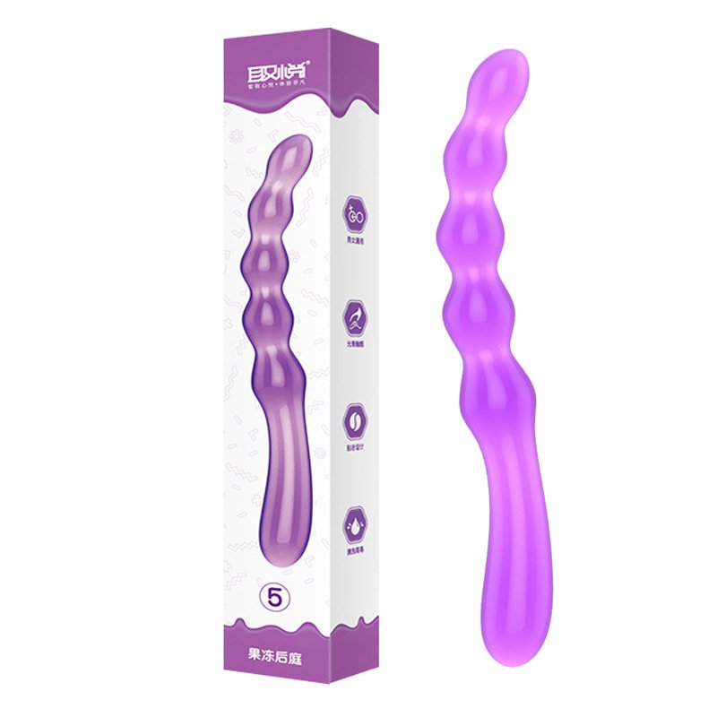 Purple Jelly anal bead stick TPR anal plug couple fun anal plug bead massager