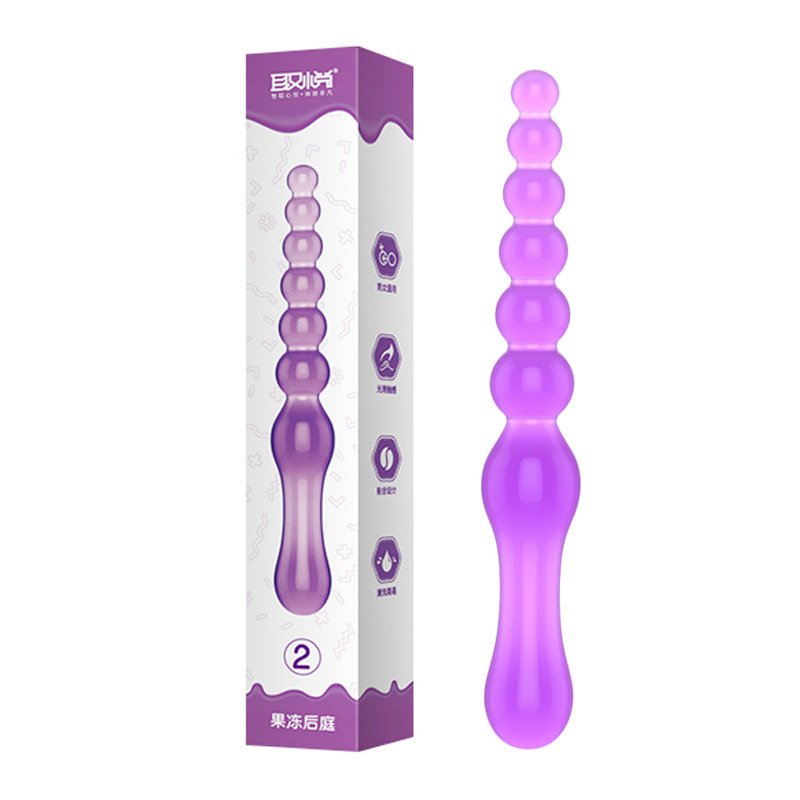 Purple Jelly anal bead stick TPR anal plug couple fun anal plug bead massager