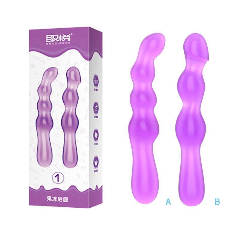Purple Jelly anal bead stick TPR anal plug couple fun anal plug bead massager