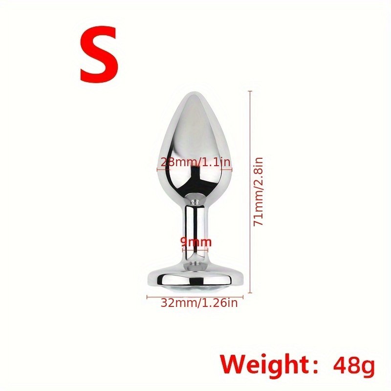3PCS 3-Piece Set Colorful Metal Anal Plugs Diamond Novice Set Tail Anal Expander Outdoor Use SM Masturbation Device Sex Toy
