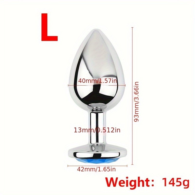 3PCS 3-Piece Set Colorful Metal Anal Plugs Diamond Novice Set Tail Anal Expander Outdoor Use SM Masturbation Device Sex Toy
