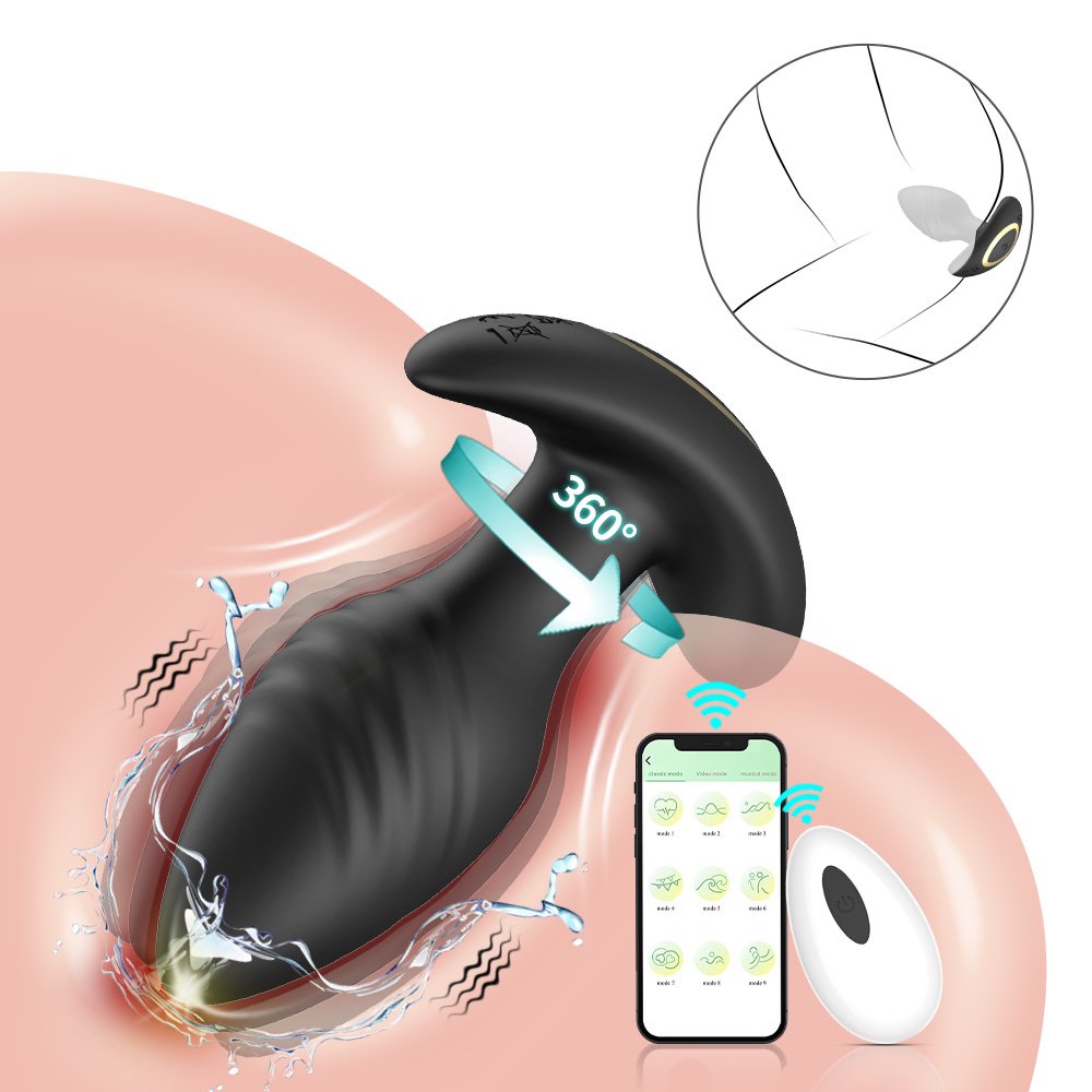 9 Vibrating Remote Control Anal Plug Rotation Adult Sex Toys Prostate Massager for Men Adult Masturbators