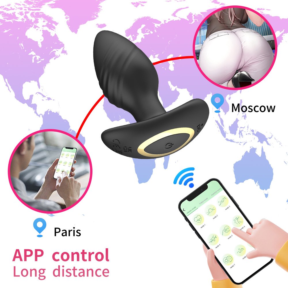 9 Vibrating Remote Control Anal Plug Rotation Adult Sex Toys Prostate Massager for Men Adult Masturbators