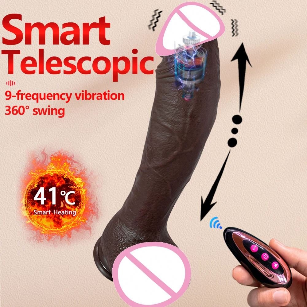 XXXXL Long black Dildo Heated Telescopic Sex Super long Cock Huge Anal Dildo Large Realistic Penis Vibrator Sex Toys For Wome