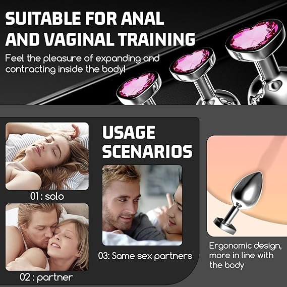 Trainer Extensions 3 Pack Butt Toy Plug Trainer Kit Female Anal Extensions Butt Adult Toys Relaxation Tools Men and Women Gifts