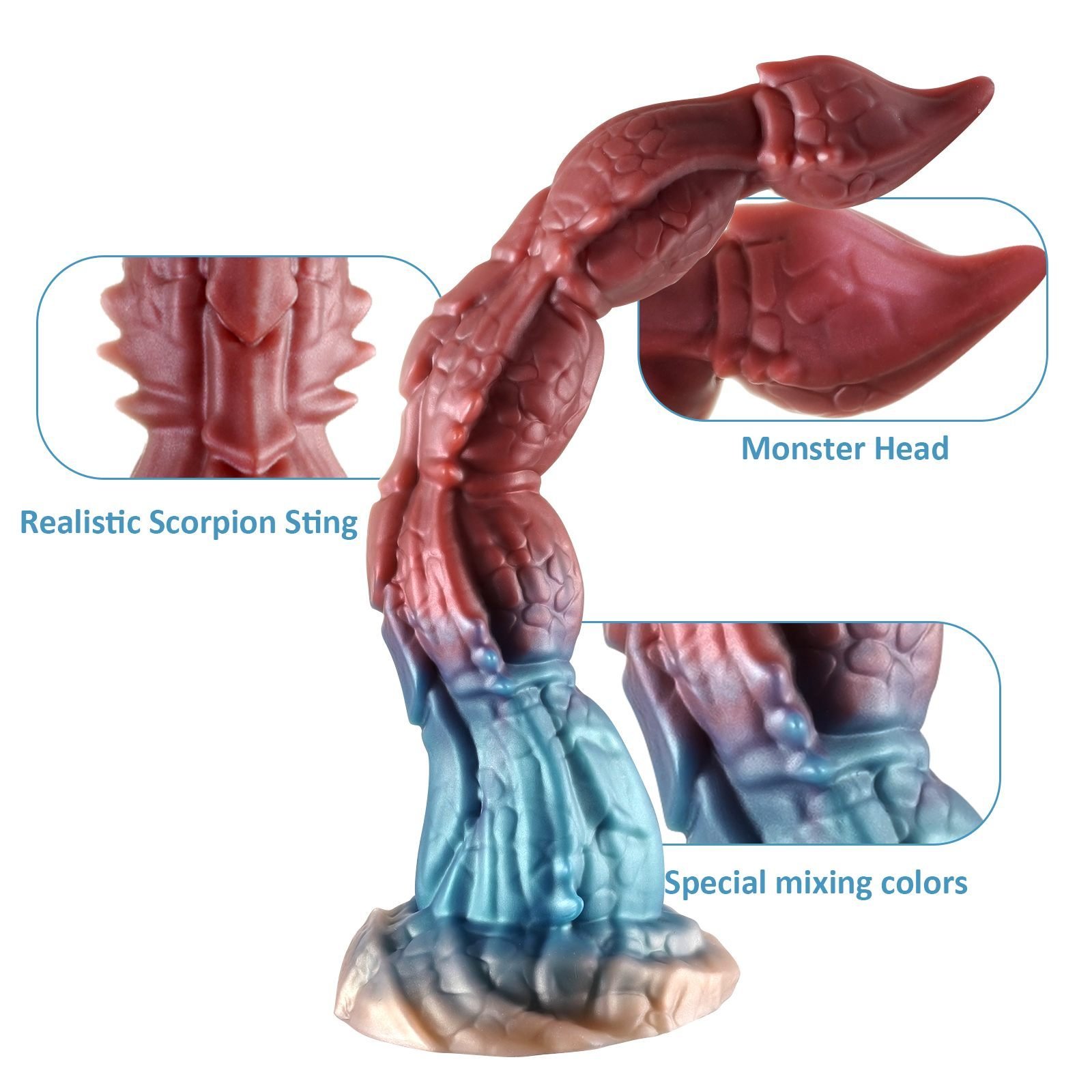 Super Long Scorpion Tail Dildo Realistic Huge Animal Dildo Anal Plug Suction Cup Female Masturbator Sex Toy for Women Men