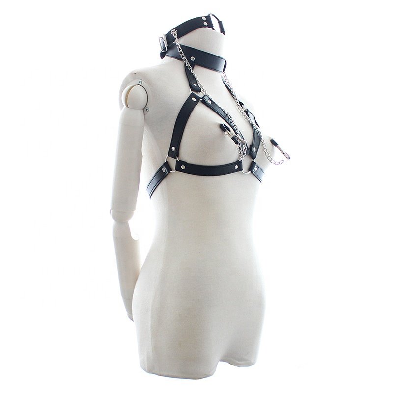 Popular Bondage Set Leather Sex Exotic Dancewear Nipple Pliers Whip Rope BDSM Gear Kit Adult Handcuff Sex Toys for Couple