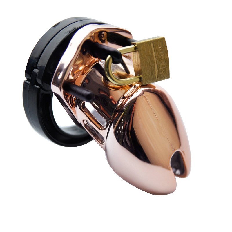 Dazzle color rose gold chastity lock, chastity SM binding device adjustable, adult toys