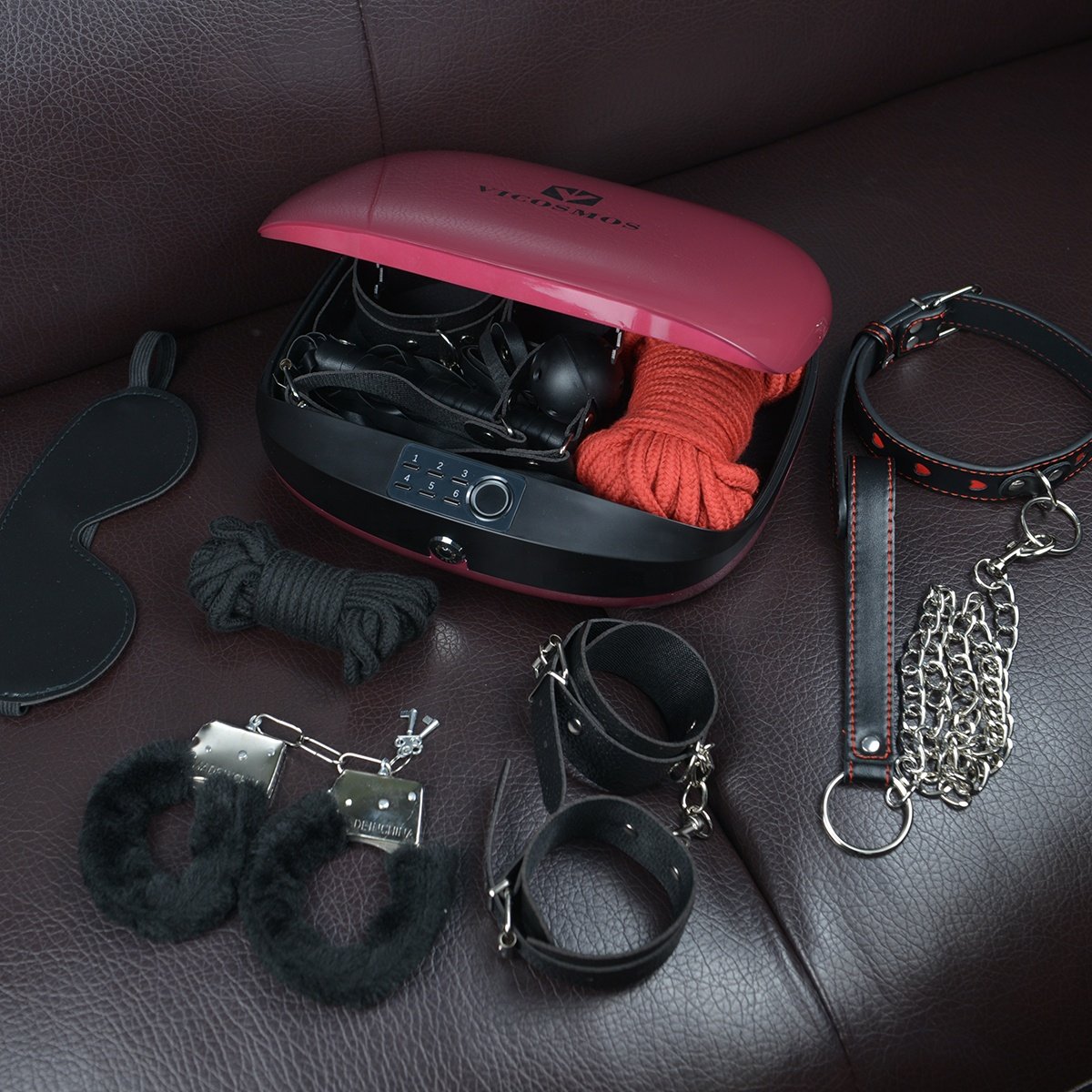 Biometric BDSM sex toy Lock box for automatic vibrator men storage case adult sex toy box sex toy mystery box