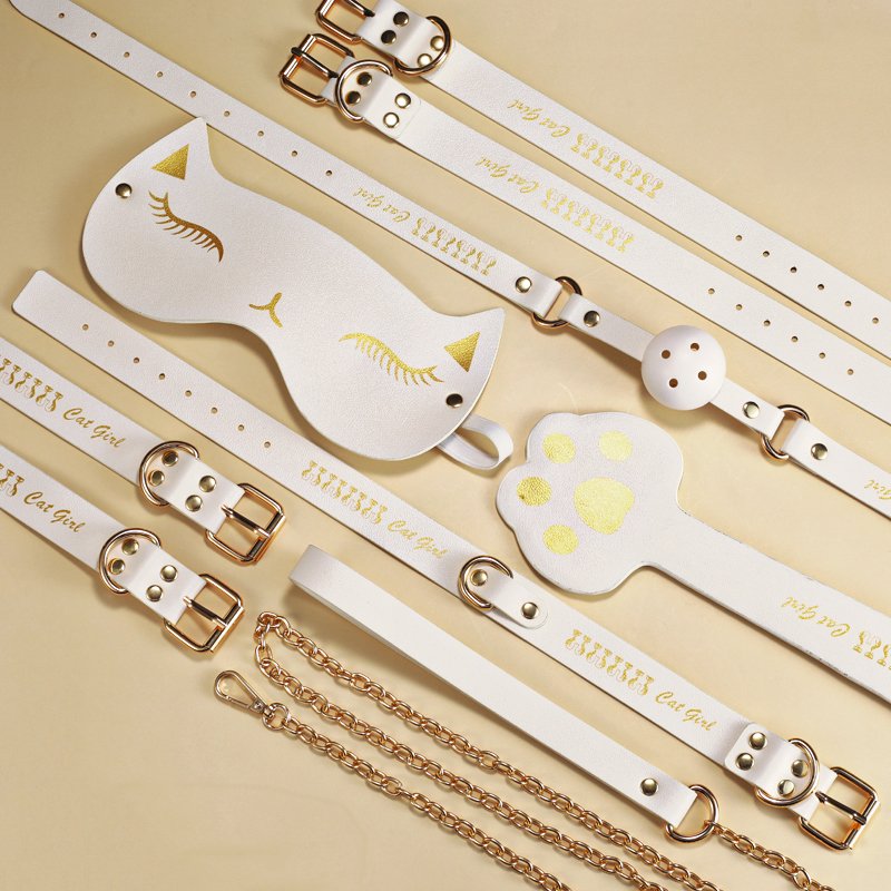 8pcs Bondage Gear Pu Leather Set Bdsm Handcuffs Collar Bondage Kit Sex Toys For Women men juguetes sexuales