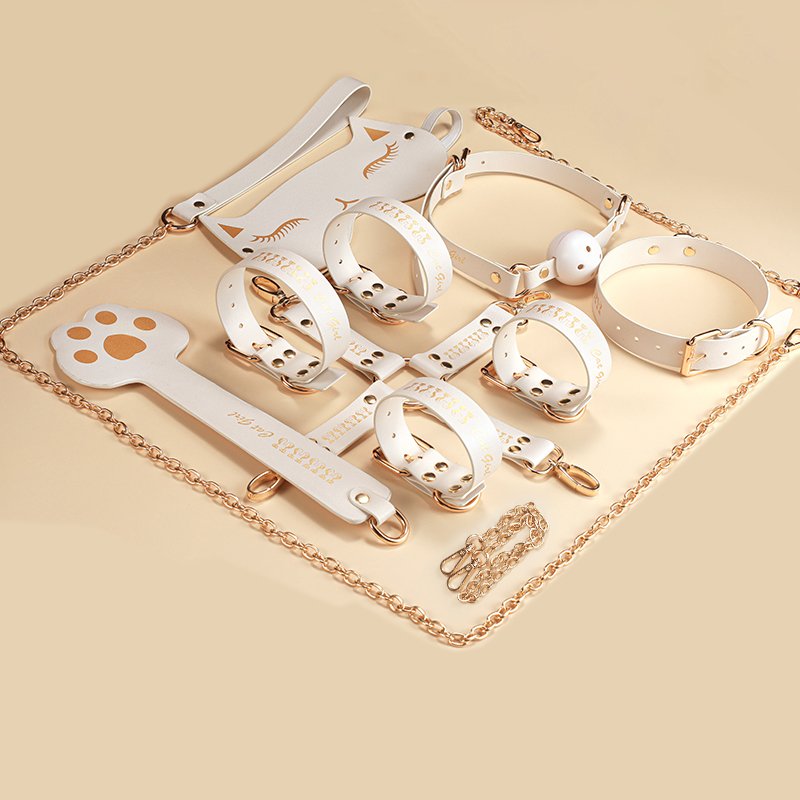 8pcs Bondage Gear Pu Leather Set Bdsm Handcuffs Collar Bondage Kit Sex Toys For Women men juguetes sexuales